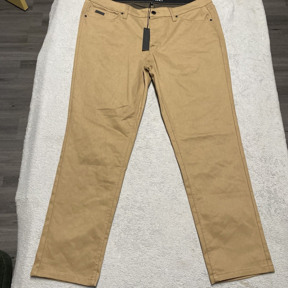 Tahari Pants Mens 38x30 Tan Brown Casual Chunk‎ Stretch NEW